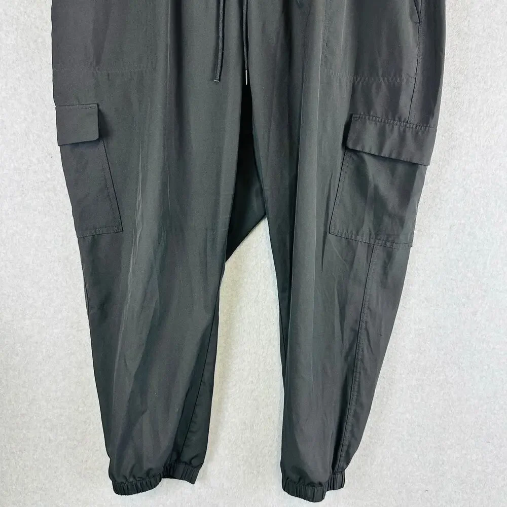 Old Navy Womans XXL Pants Stretch Tech Pull On Black Jogger Taper Leg - Picture 3 of 8